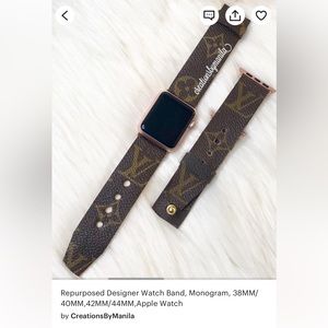 Repurposed Designer Watch Band, Monogram, 42MM/44MM,Apple Watch